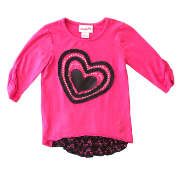 Flapadoodles Hot pink heart top - Size 5