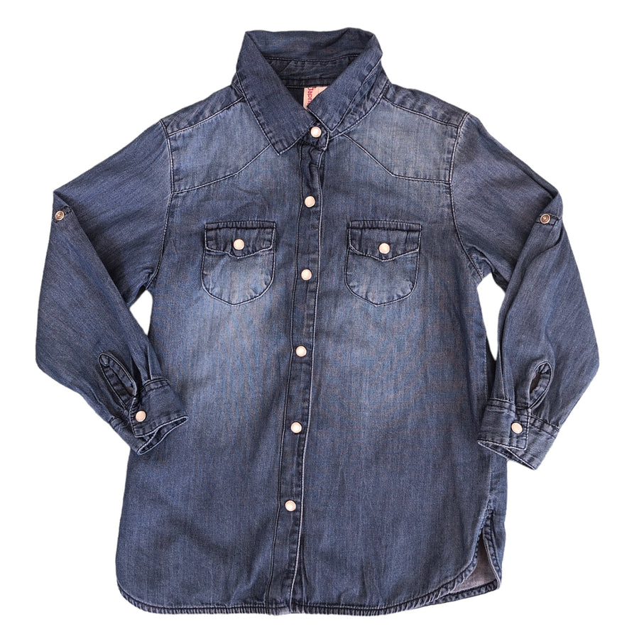 Japna Kids Denim top with pearl studs - Size 6X