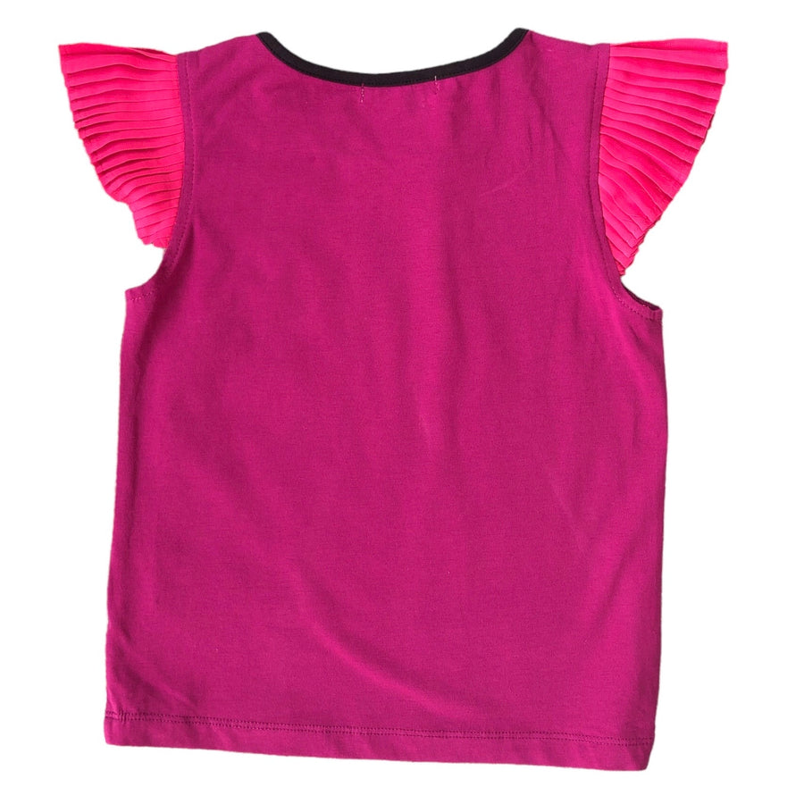 Freshbaked Cerise tee with frill sleeves - Size 5