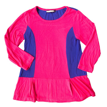 Neatie Kiddie Hot pink & blue top - Size 5