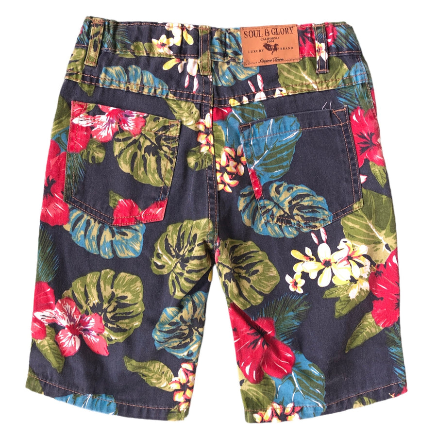 Soul & Glory Denim tropical shorts NWT - Size 5-6