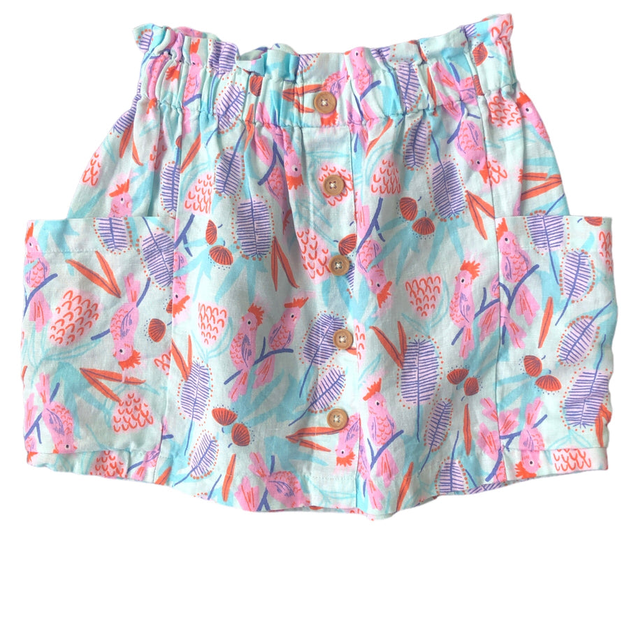 Milkshake Galah & native plant print Skirt - Size 6