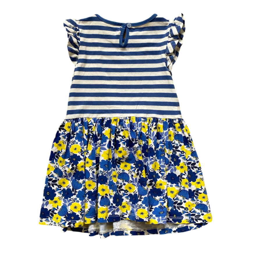 ollie's place Blue Stripe and Floral Dress Size 3