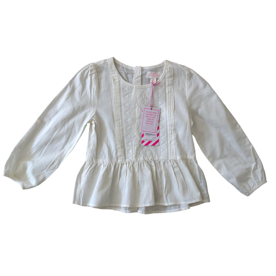 Pumpkin Patch Cream embroidered top NWT - Size 5