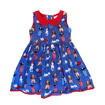 funky babe blue puppy dog dress - Size 2