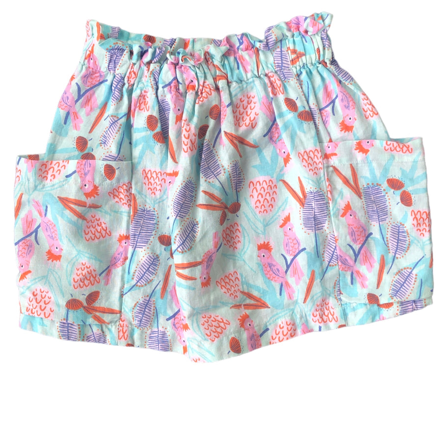 Milkshake Galah & native plant print Skirt - Size 6