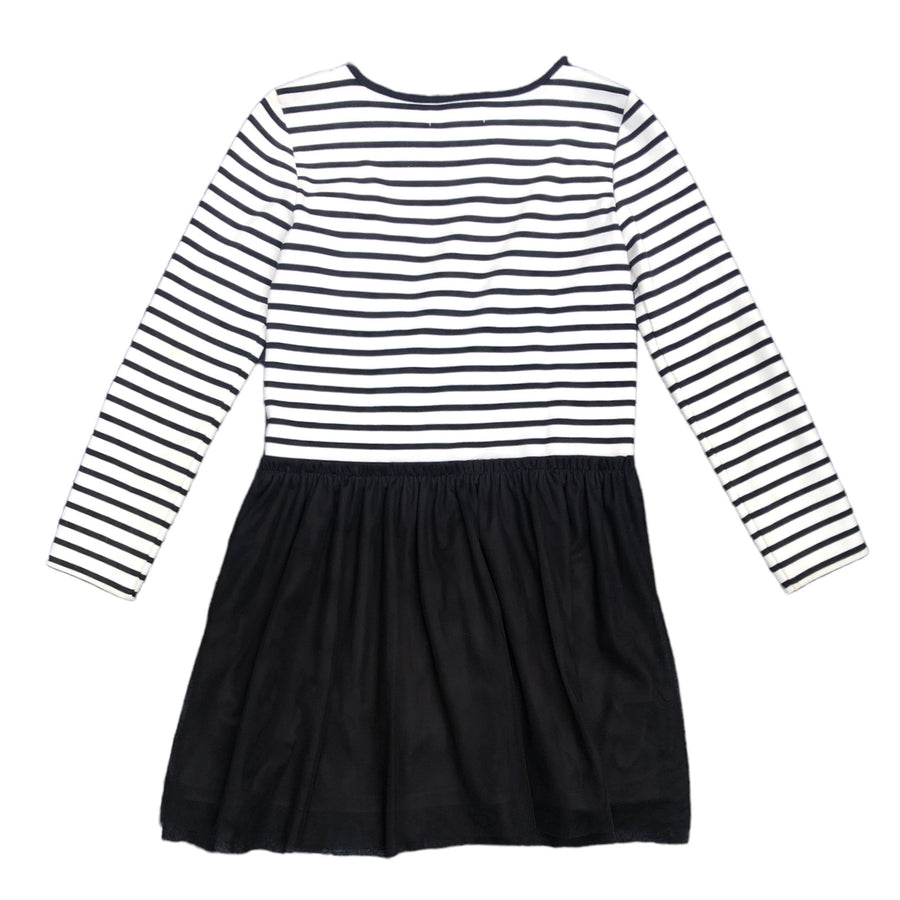 Gum Black & white stripe dress with black tulle skirt - Size 10