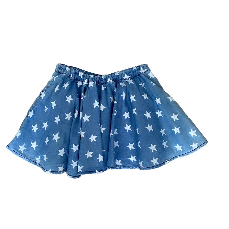 indigo blue skirt with stars lined - Size 4-5