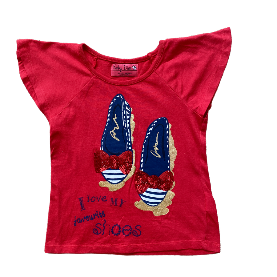 Funky Diva Love my shoes tee - Size 3