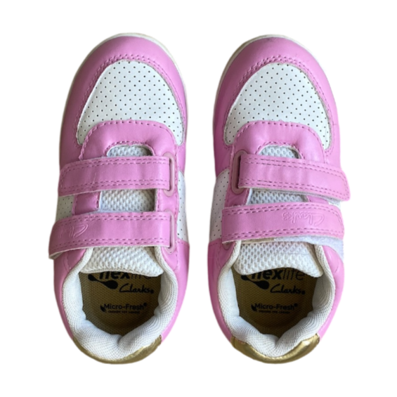 Clarks Pink and White Sneakers US size 9