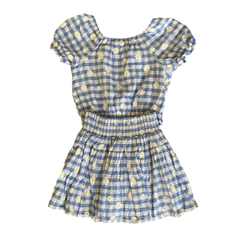 Cotton On Kids Blue Gingham Top and Skirt Set size 3