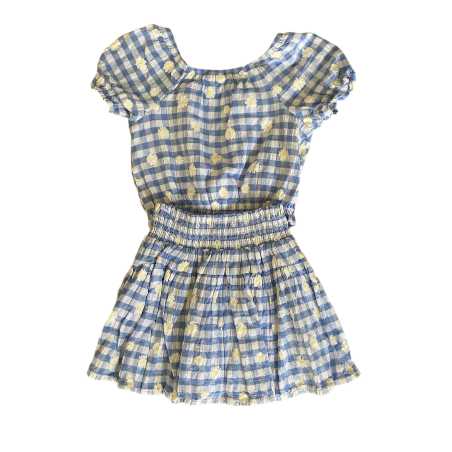 Cotton On Kids Blue Gingham Top and Skirt Set size 3