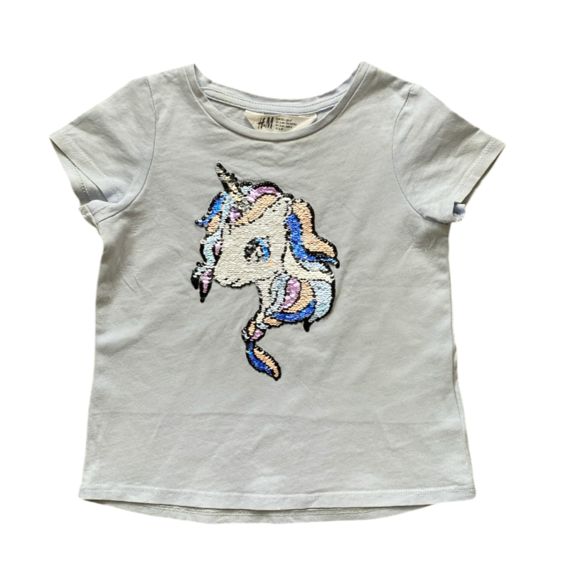 H&M Unicorn Sequins T-shirt Size 4