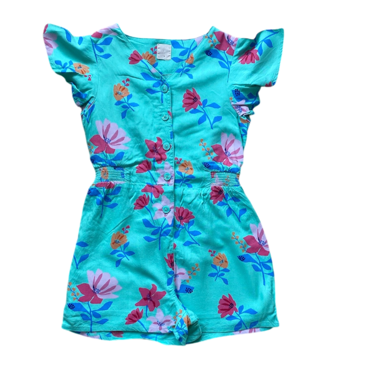 John Lewis Green Floral Playsuit Size 5