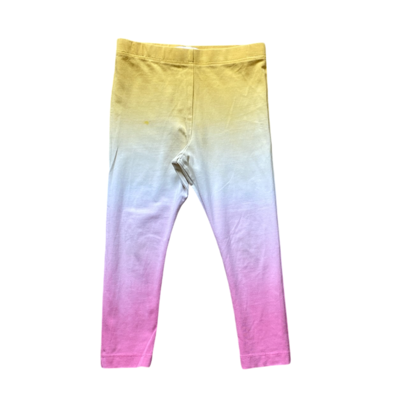 M&S Yellow Pink Ombre Leggings Size 3