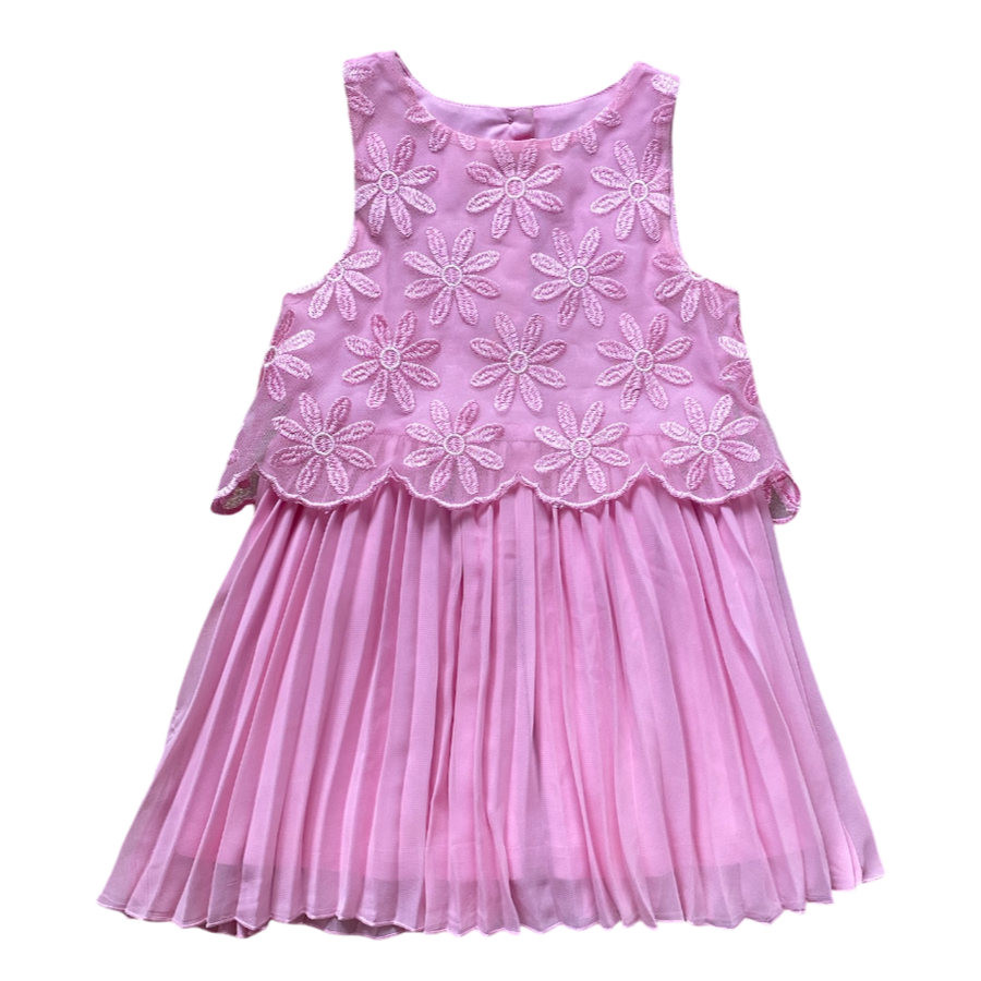 origami Pink Pleated Dress Size 3