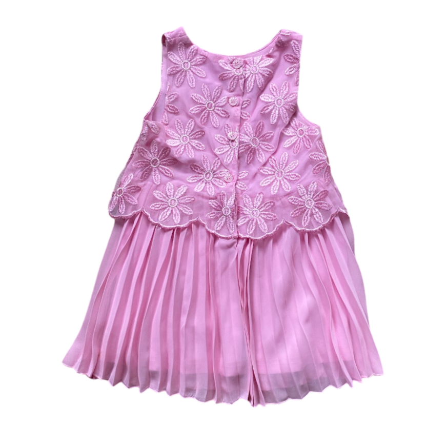 origami Pink Pleated Dress Size 3