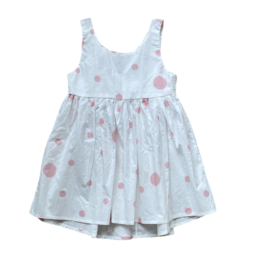 popopie Cream Dress with Pink Spots size 3